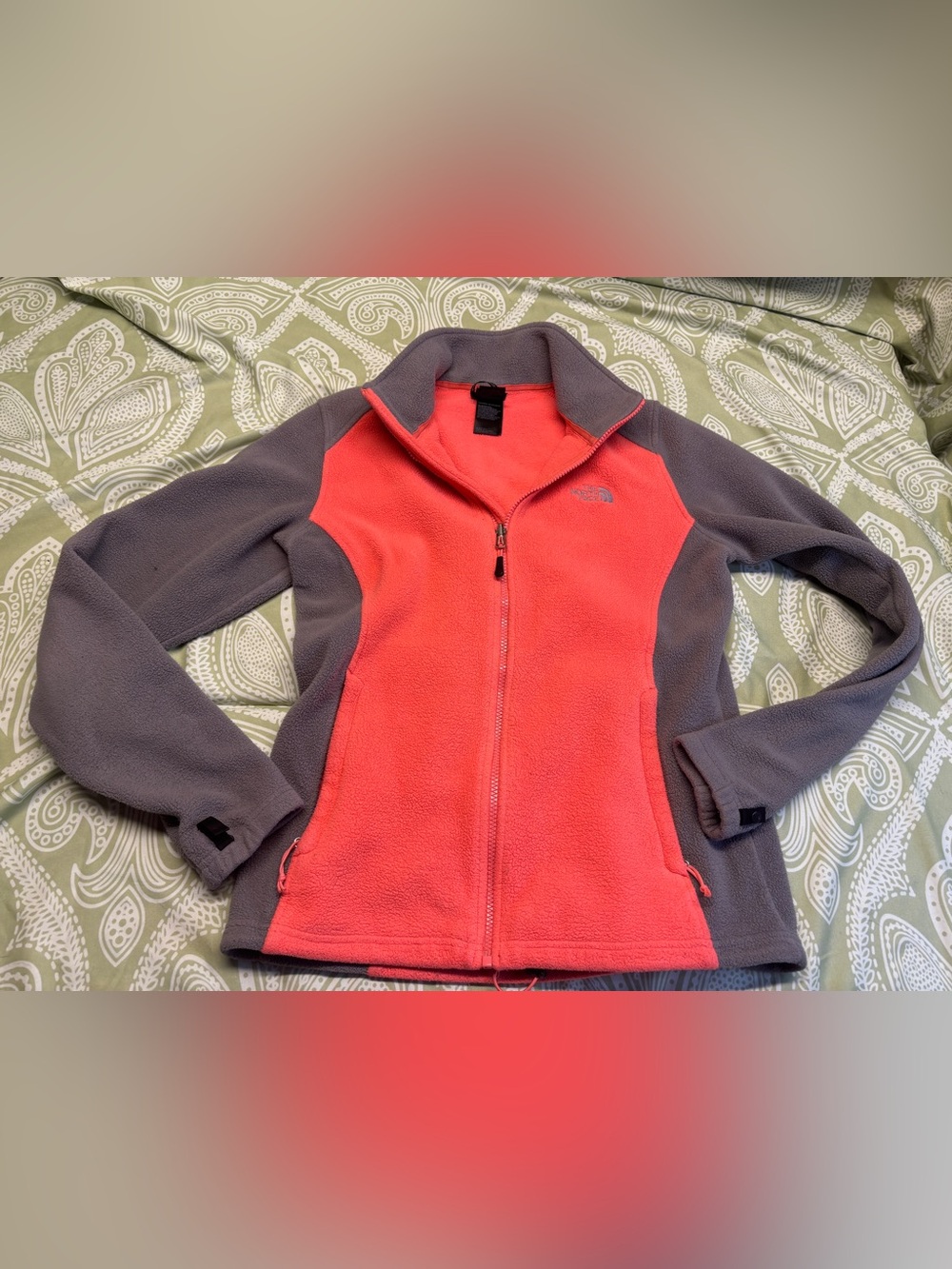 ⚛️The North Face Coral and Gray Fleece Jacket